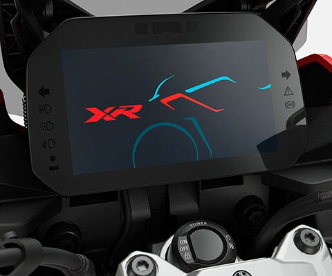 We see the TFT colour display of the BMW F 900 XR.