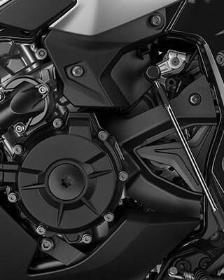We see a close-up of the engine.