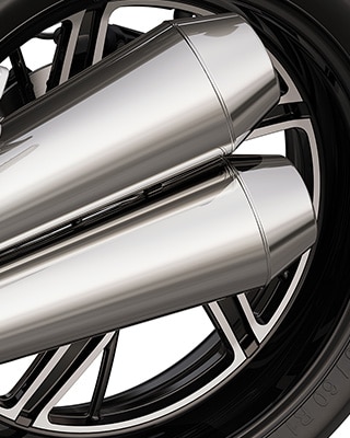 The dual-flow rear silencer of the R 12 nineT from BMW Motorrad