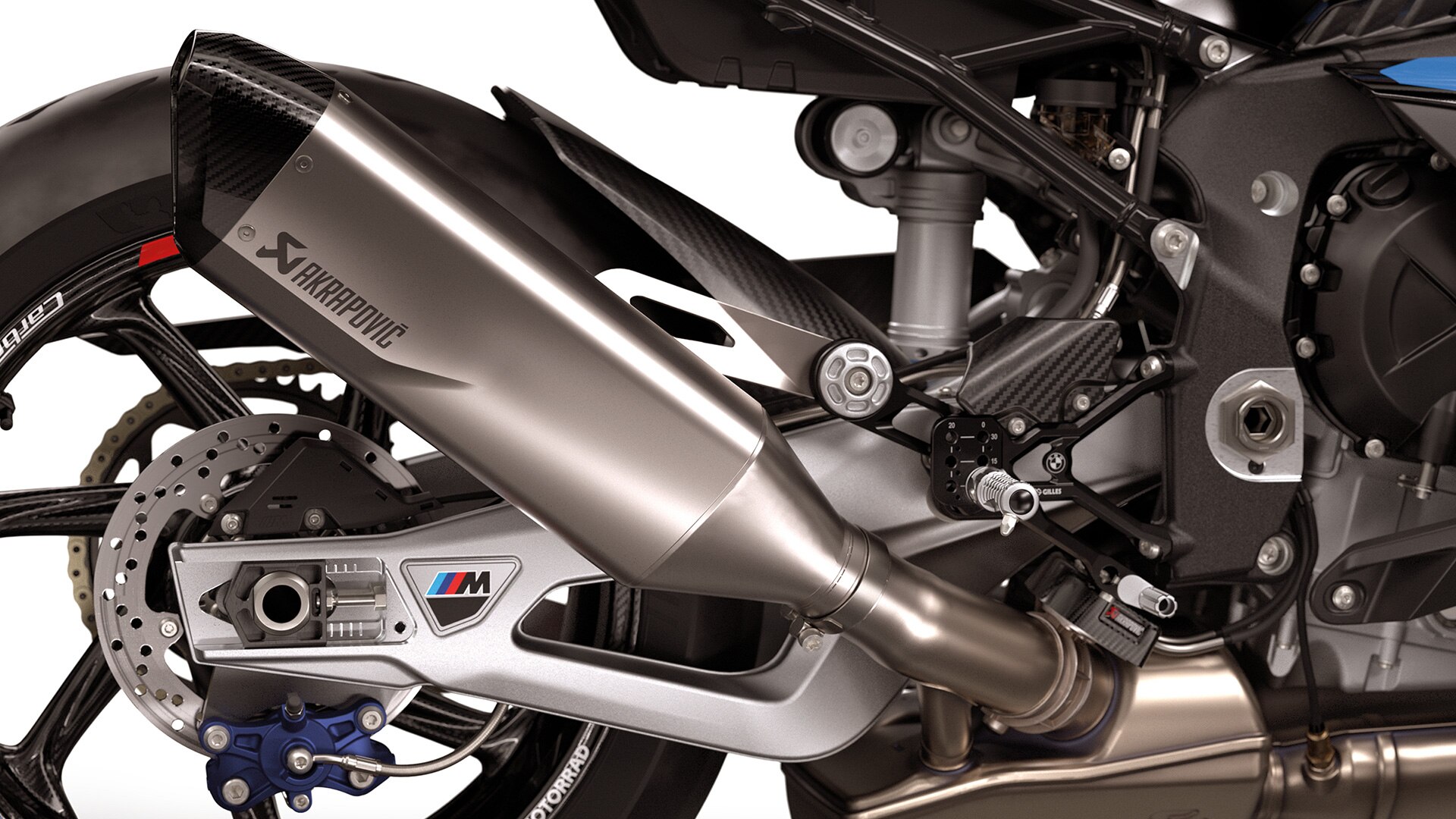 Full titanium exhaust system of the M 1000 RR